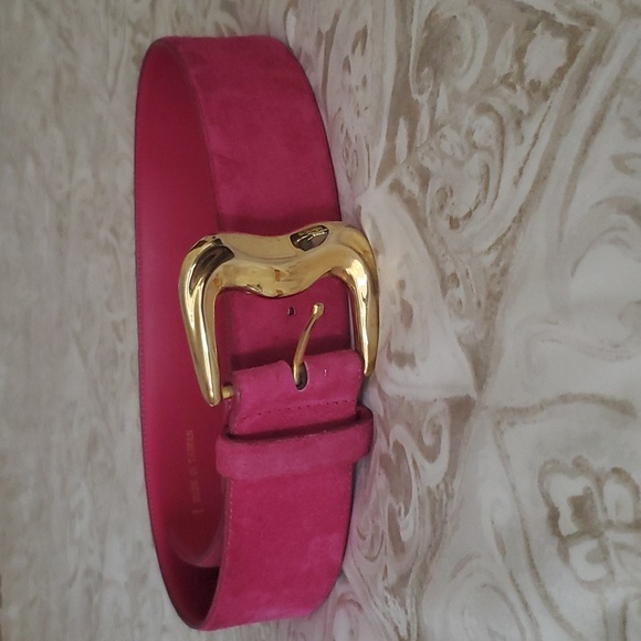 Genuine Leather Made In Taiwan Pink Belt Size M - Picture 3 of 14